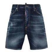 Dsquared2 Mörkblå Stretch Denim Bermuda Shorts Blue, Herr