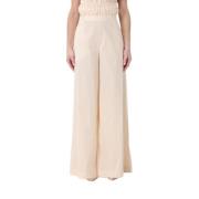 Liviana Conti Wide Trousers Beige, Dam