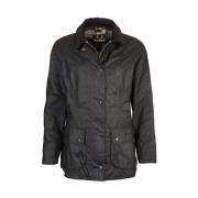 Barbour Beadnell Wax Jacket Green, Dam