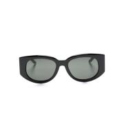 Casablanca Acetat Metall Oval Våg Solglasögon Svart/Guld Black, Unisex