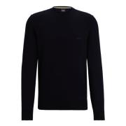 Hugo Boss Round-neck Knitwear Blue, Herr