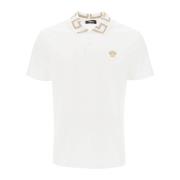 Versace Polo Shirt med Greca Krage White, Herr