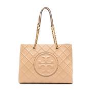 Tory Burch Beige Fleming Läder Toteväska Beige, Dam