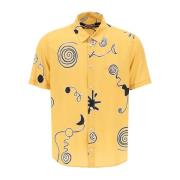Jacquemus Arty Spiral Print Kortärmad Skjorta Yellow, Herr
