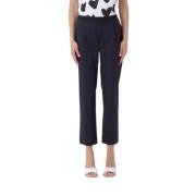 Liviana Conti Cropped Trousers Blue, Dam