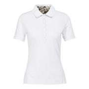 Barbour Damens kortärmade bomullspolo White, Dam