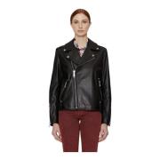 John Richmond Leather Jackets Black, Dam