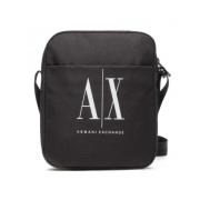 Armani Exchange Svart Logo Axelväska Black, Herr