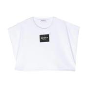 Dondup Logo Patch Crop Top White, Dam