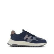 Hogan Blå Läder Panel Sneakers Blue, Herr