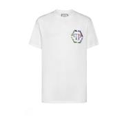 Philipp Plein Vita T-shirts Polos för män Aw23 White, Herr