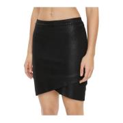 Guess Syntetisk Mocka Kjol - Slim Fit Black, Dam