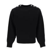 Salvatore Ferragamo Mysig Stickad Tröja Pullover Black, Herr