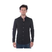 Daniele Alessandrini Slim Fit Basic Skjorta Black, Herr