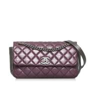 Chanel Vintage Pre-owned Laeder axelremsvskor Purple, Dam