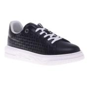 Baldinini Sneaker in black with woven print Black, Herr