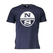 North Sails Logo Print T-shirt - Les Bleus Blue, Herr