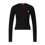 Hugo Boss Round-neck Knitwear Black, Dam