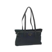 Prada Vintage Pre-owned Nylon prada-vskor Blue, Dam