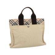 Burberry Vintage Pre-owned Canvas handvskor Beige, Dam