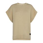 MOS MOSH Stilig Sweatshirt med Sidslitsar Beige, Dam