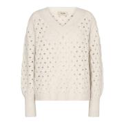 MOS Mosh V-neck Knitwear Beige, Dam