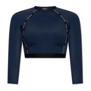 Balmain Simma crop top med logotyp Blue, Dam