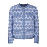 Tory Burch Blå och vit logokofta Blue, Dam