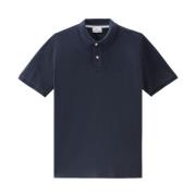 Woolrich Midnight Blue Bomullspolo Blue, Herr