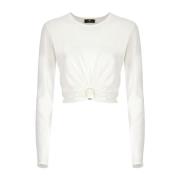 Elisabetta Franchi Long Sleeve Tops White, Dam