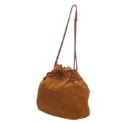 Prada Vintage Pre-owned Tyg axelremsvskor Brown, Dam