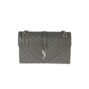 Yves Saint Laurent Vintage Pre-owned Laeder axelremsvskor Gray, Dam