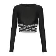 Just Cavalli Long Sleeve Tops Black, Dam