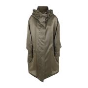 Max Mara Lyxig Silke Organdy Parka Green, Dam