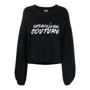 Versace Jeans Couture Svarta Tröjor för Män Black, Dam