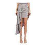 Elisabetta Franchi Draperad Minikjol Gray, Dam