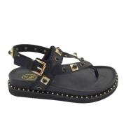 ASH Bio Stil Läder Sandal med Ädelstenar Black, Dam