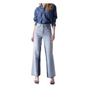 Salsa Push in Wide Leg Jeans med hemlig glamour Blue, Dam