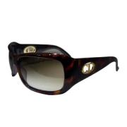 Dior Vintage Pre-owned Plast solglasgon Brown, Dam