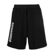 Dsquared2 Svarta Bomulls Casual Shorts för Män Black, Herr