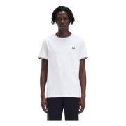 Fred Perry Vit Twin Tipped T-Shirt White, Herr