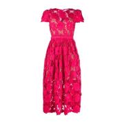 Self Portrait Midi Dresses Red, Dam