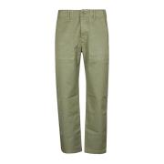 Tela Genova Straight Trousers Green, Herr