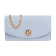 Balmain Embleme läderclutch Blue, Dam