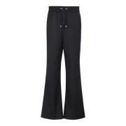 Balmain Ullvida sweatpants med vida ben Black, Herr