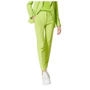 Twinset Flödande Cigaretbyxor med Satinfinish Green, Dam