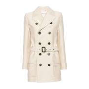 Saint Laurent Saharienne Overcoat Beige, Dam