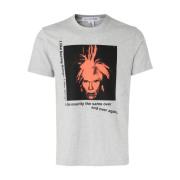 Comme des Garçons Stickad Herr T-shirt Topp Grå Gray, Herr