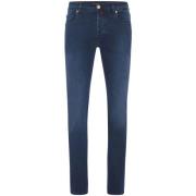 Billionaire Super Straight Blå Denim Jeans Blue, Herr