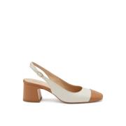 Frau Sling Back Acero-Burro Sandaler White, Dam